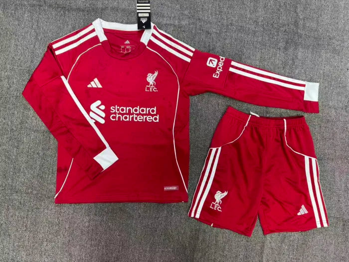 Liverpool Home Long Sleeve Kids Suit 2025/2026
