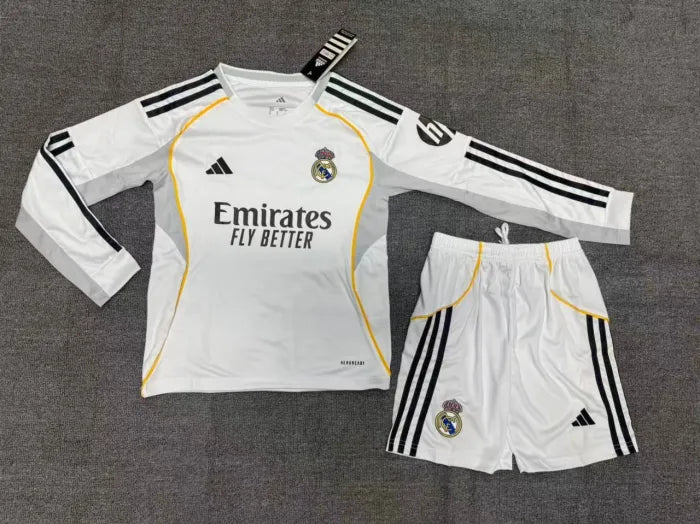 Real Madrid Home Long Sleeve Kids Suit 2025/2026