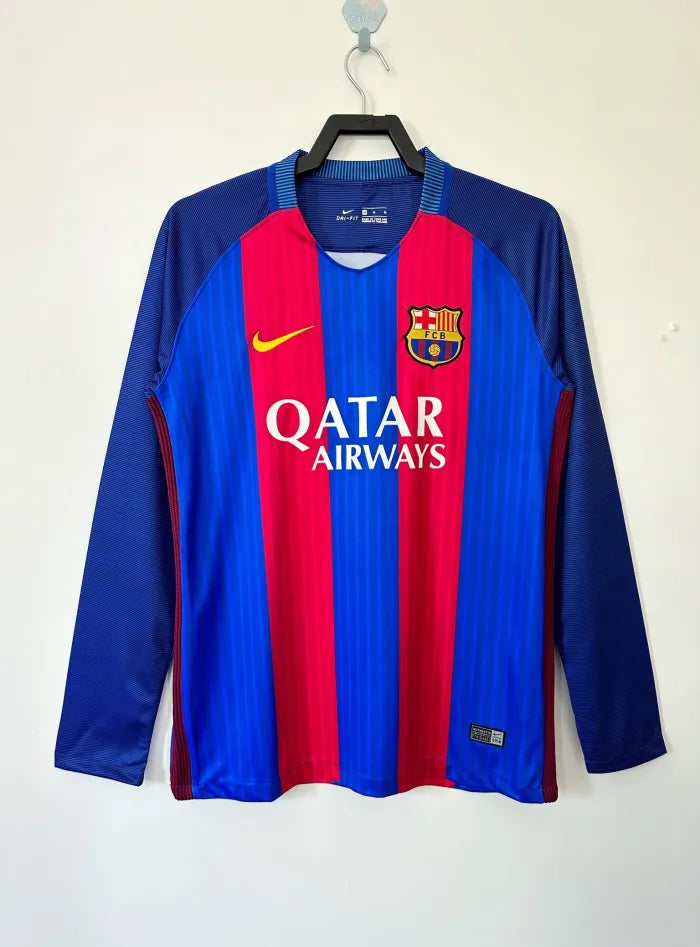 Barcelona Home Long Sleeve Retro Jersey 2016/2017