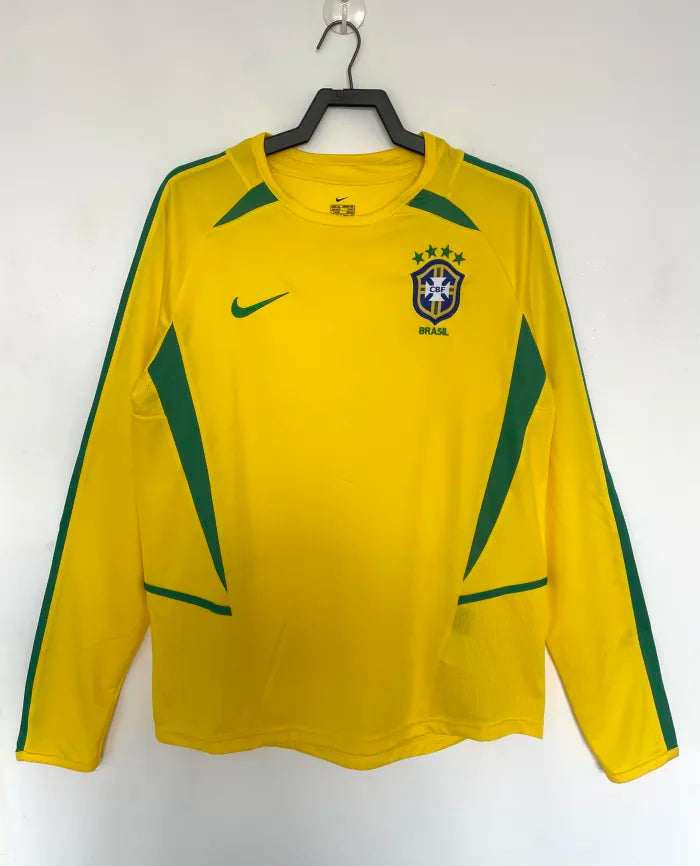 Brazil Home Retro Long Sleeve Jersey 2002