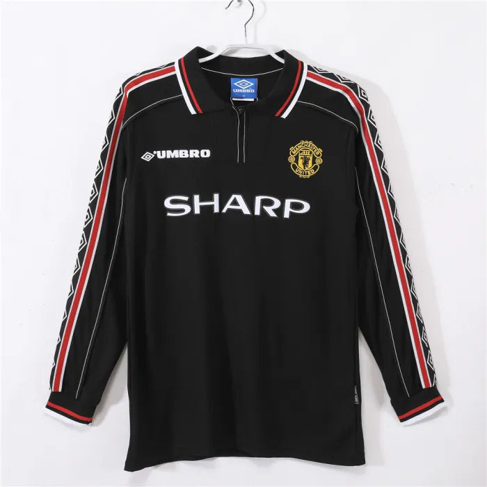 Manchester United Home Retro Long Sleeve Jersey 1998/1999 Black Version