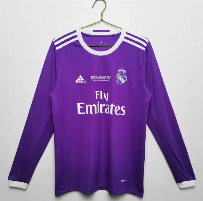 Real Madrid Away Champions League Final Away Retro Long Sleeves Jersey 2016/2017